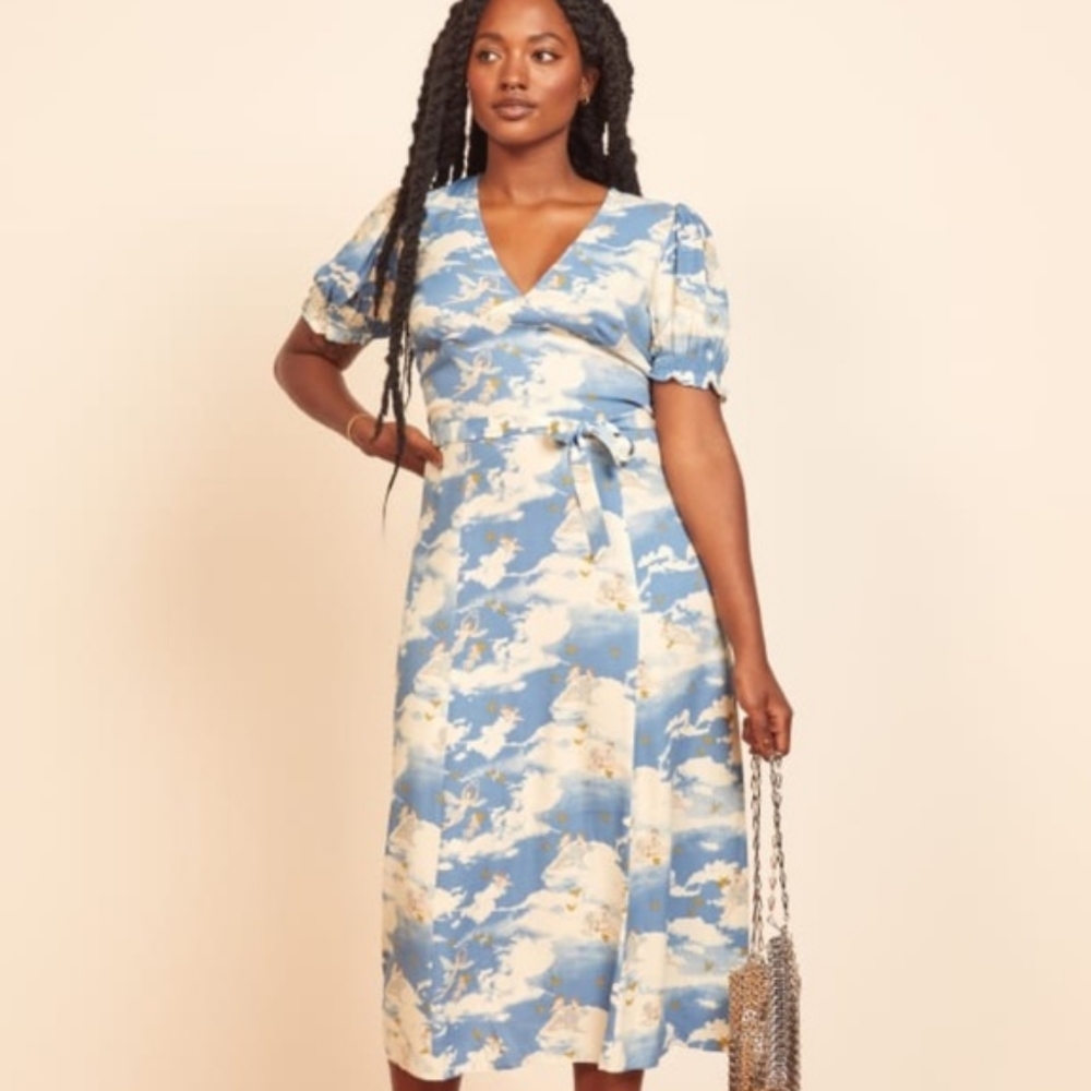 Reformation Bea Dress in Cielo ASO Taylor Swift